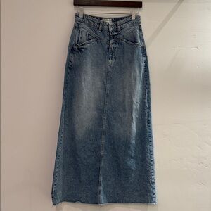 Free people Long Denim Skirt